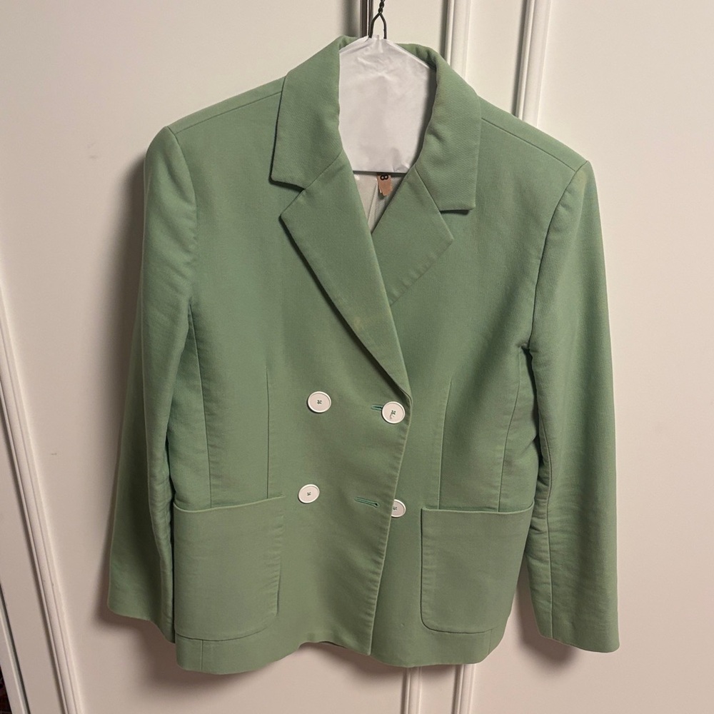 Women's Green Double-Breasted Blazer